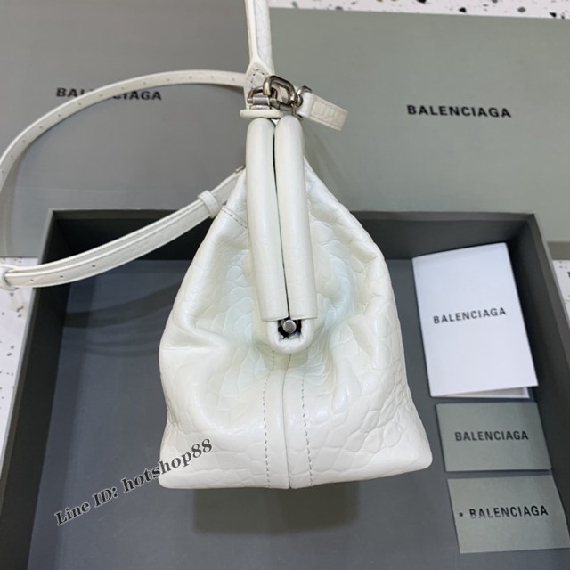 Balenciaga專櫃2022爆款鱷魚紋軟性牛皮手提肩背女包 巴黎世家Editor沙漏餃子包 fyj1165